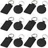 12Pcs 2 Styles Rectangle & Round Imitation Leather Pendant Keychains KEYC-CL0001-59-1