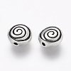 Tibetan Style Alloy Flat Round Carved Vortex Beads TIBEB-5437-AS-FF-2