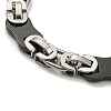 Two Tone 304 Stainless Steel Oval Link Chain Bracelet BJEW-B078-45BP-2