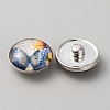 Platinum Plated Brass Jewelry Snap Buttons BUTT-WH0050-B01-2