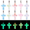 15Pcs Luminous Resin Sequins Pendants RESI-TA0004-20B-3