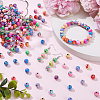 250Pcs Flower Printed Handmade Polymer Clay Beads CLAY-SP0001-18-4