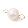 Natural Cultured Freshwater Pearl Two Sides Polished Connector Charms PALLOY-JF04041-01-4