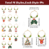 14Pcs Christmas Glass Wine Glass Charms AJEW-SC00006-2