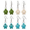 Synthetic Howlite & Turquoise Dangle Earrings EJEW-JE06166-1