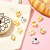 10Pcs 5 Colors Cartoon Cat-shape Doughnut Resin Lapel Pin Backs JEWB-CJ0003-07-6