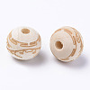Unfinished Natural Wood European Beads WOOD-S057-009A-2