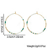Handmade Glass Seed Beads Hoop Earrings HQ0649-3-2