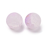Frosted Baking Paint Crackle Glass Beads with Glitter Powder X1-DGLA-T004-8mm-01E-2