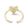 Clear Cubic Zirconia Heart Open Cuff Ring RJEW-P032-37G-3