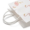 Flamingo Printed Kraft Paper Tote Bags ABAG-B006-01-3