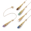 Natural Mixed Gemstone Pointed Dowsing Pendulums PALLOY-JF02149-1