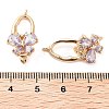 Brass Micro Pave Clear Cubic Zirconia Fold Over Clasps KK-U028-18G-3