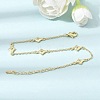 Brass Micro Pave Clear Cubic Zirconia Star Link Chain Bracelets KK-CBA3629-01G-2