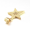 Brass Micro Pave Clear Cubic Zirconia Pendants ZIRC-L085-85G-2