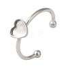 Non-Tarnish 304 Stainless Steel Open Cuff Ring Components X-STAS-I306-01P-1