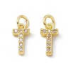 Real 18K Gold Plated Brass Micro Pave Clear Cubic Zirconia Charms KK-E068-VB452-T-2