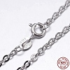 Anti-Tarnish Rhodium Plated 925 Sterling Silver Cable Chains Necklaces NJEW-M157-30C-22-2