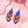 Bohemian Glass Seed Beads Dangle Earrings EJEW-MZ00338-01-1