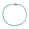 Cube Natural Apatite & Turquoise Beaded Necklaces for Women NJEW-T017-07G-1