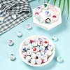 100Pcs Two Tone UV Plating Opaque Acrylic Beads OACR-CJ0001-34-5