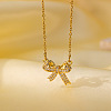 Brass Micro Pave Clear Cubic Zirconia Pendant Necklaces for Women FS-WG014CD-15-1