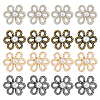 DICOSMETIC 16Pcs 4 Colors Flower Alloy Snap Lock Clasps with Plastic Imitation Pearl FIND-DC0004-70-1