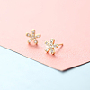 Brass Micro Pave Clear Cubic Zirconia Stud Earrings FS-WGE47D1-19-1