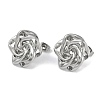 304 Stainless Steel Rose Stud Earrings EJEW-Z075-08P-1
