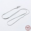 Anti-Tarnish Rhodium Plated 925 Sterling Silver Chain Necklaces STER-F039-14P-1