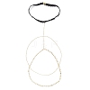 Brass Double Layer Star Tassel Thigh Leg Chains AJEW-AN00639-3
