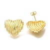 Rack Plating Heart Brass Stud Earrrings EJEW-L097-13G-1