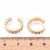 Brass Micro Pave Clear Cubic Zirconia Cuff Earrings EJEW-T047-58G-3