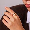 304 Stainless Steel Clear Cubic Zirconia Finger Rings WG2FE91-01-5