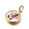 Brass Micro Pave Cubic Zirconia & Enamel Pendants KK-R222-10G-01-2