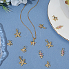 12Pcs 4 Style Brass Micro Pave Cubic Zirconia Pendants KK-BBC0019-51-3