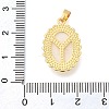 Brass Micro Pave Cubic Zirconia with Acrylic Pendants KK-S049-24G-3