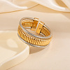 Two-tone Iron Multi-strand Snake Chain Cuff Bangles for Women BJEW-P390-01A-A-1