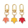 3Pcs 3 Colors Maple Leaf Alloy Enamel Pendant Decorations HJEW-JM02680-1