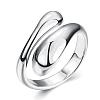 Real Platinum Plated Adjustable Brass Finger Rings for Women RJEW-BB07574-C-1