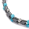 Synthetic Turquoise Beaded Bracelets BJEW-P339-03P-03-2