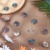 Gorgecraft 12Pcs 4 Colors 1-Hole Alloy & Cat eye Turquoise Buttons FIND-GF0004-52-3