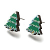 Christmas Printed Wood Stud Earrings for Women EJEW-U025-01D-2