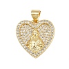 Brass Micro Pave Cubic Zirconia Pendants KK-P323-11B-G02-1