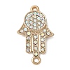 Alloy Crystal AB Rhinestone Hamsa Hand Connector Links Charms FIND-M052-02G-NR-1