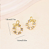 Brass Micro Pave Cubic Zirconia Stud Earrings for Women HC2180-4