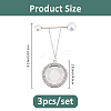 3Pcs Flat Round Pendants Alloy Brooches JEWB-FH00009-2