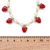 Brass Micro Pave Clear Cubic Zirconia Beaded Necklaces NJEW-Z059-04G-03-4