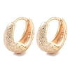 Brass Textured Hoop Earrings KK-B082-23G-1