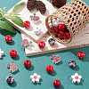 50Pcs 10 Styles Ladybug Theme Printed Wood Beads WOOD-CJ0001-79-6